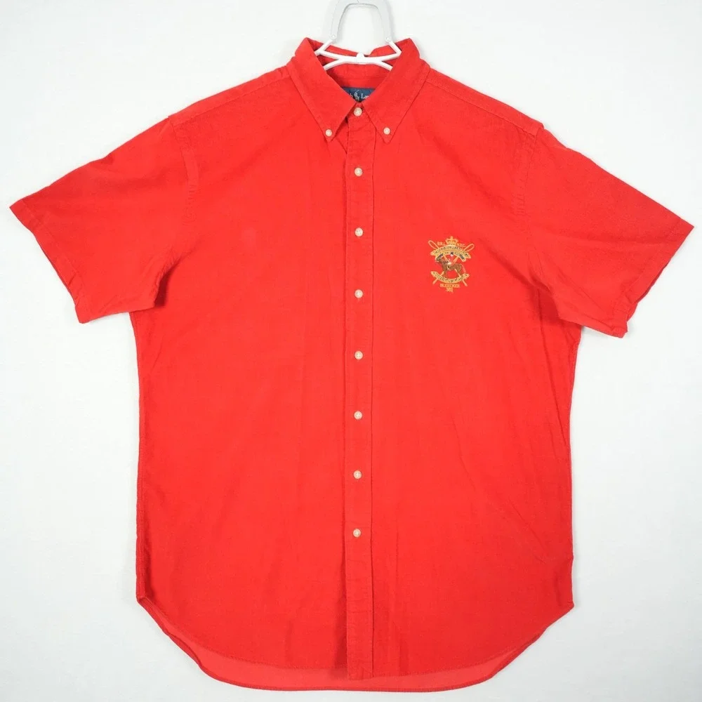 VTG Polo Ralph Lauren Shirt Mens L Tall Corduroy Classic Fit Bleecker Pony Crest
